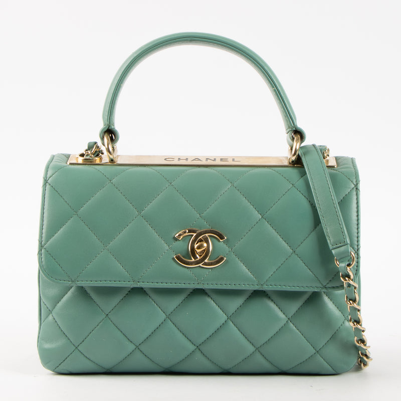 Shop this authentic Chanel Green Small Trendy CC Bag pre-loved on Labellov.com