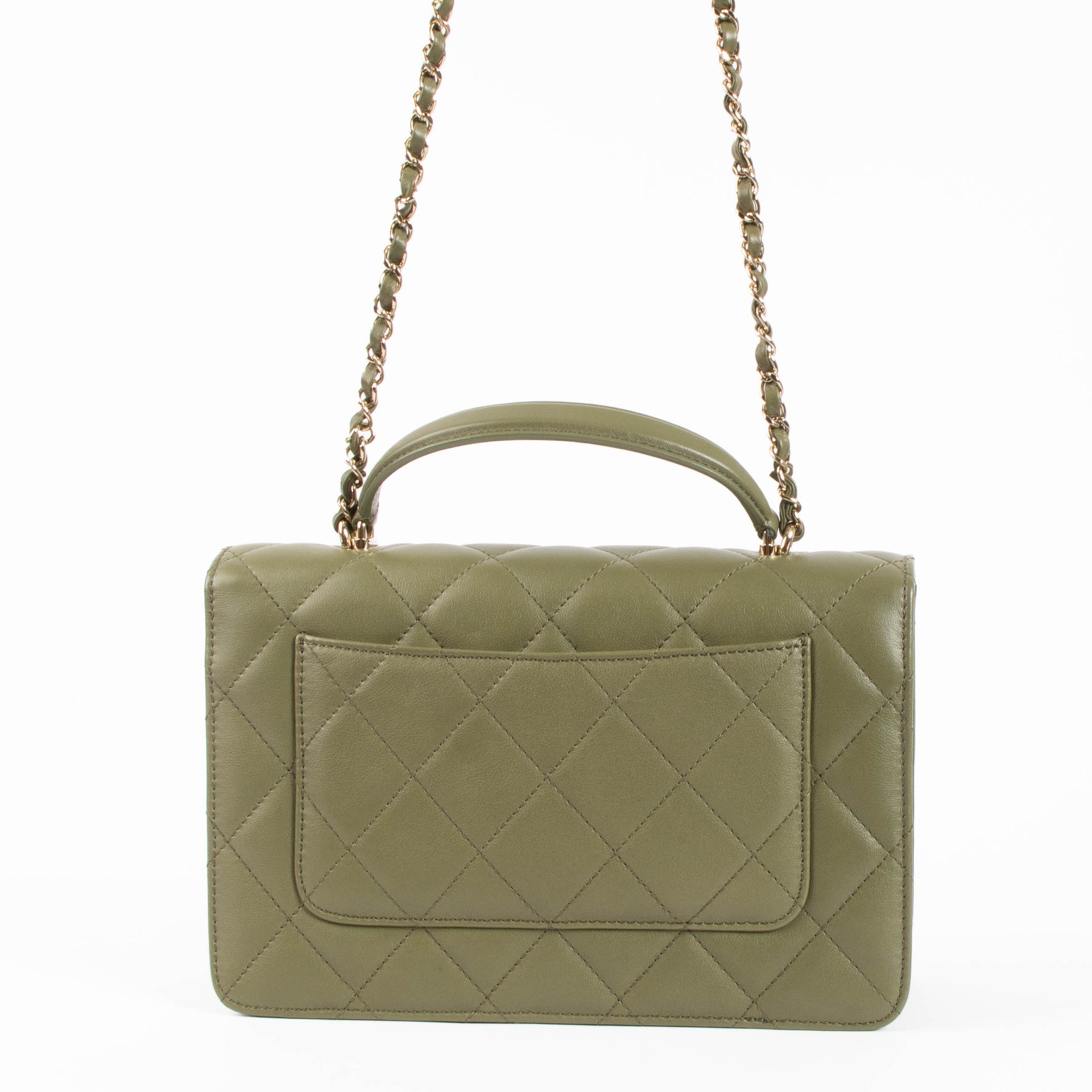 Chanel Green Calfskin Coco Lady Medium Flap Bag