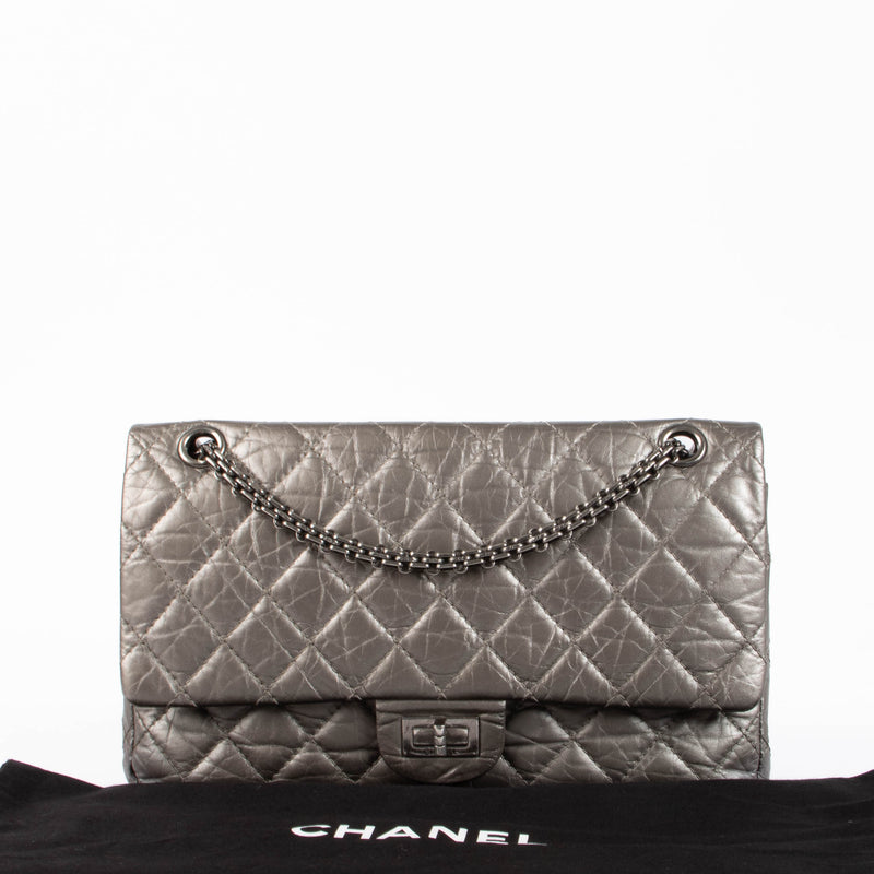 Shop authentic Chanel Grey Aged Calfskin Large 2.55 Reissue Bag on Labellov.com.