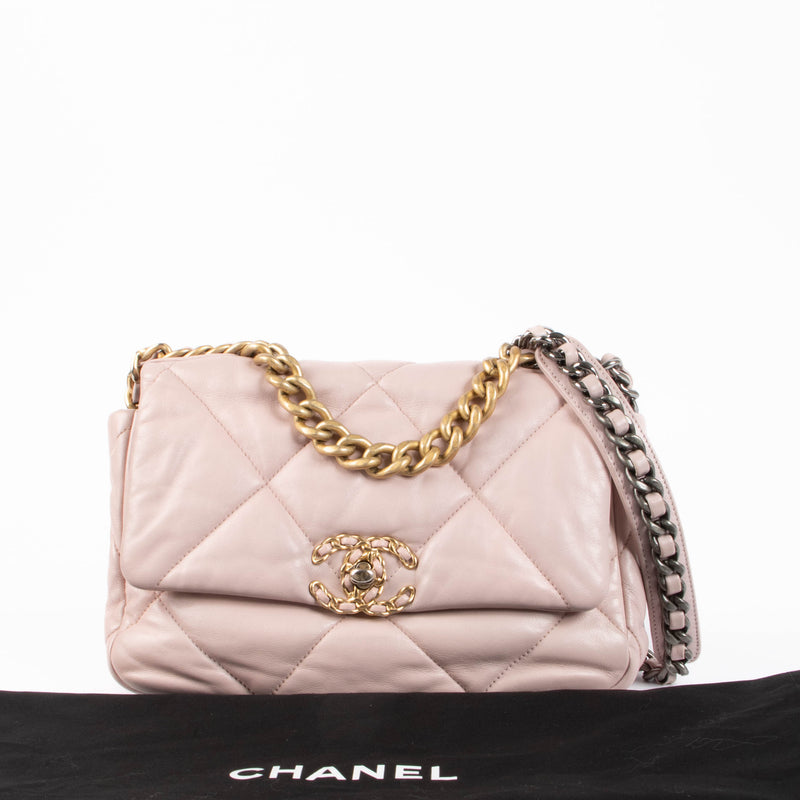 Chanel Soft Pink Lambskin Small Chanel 19 Bag