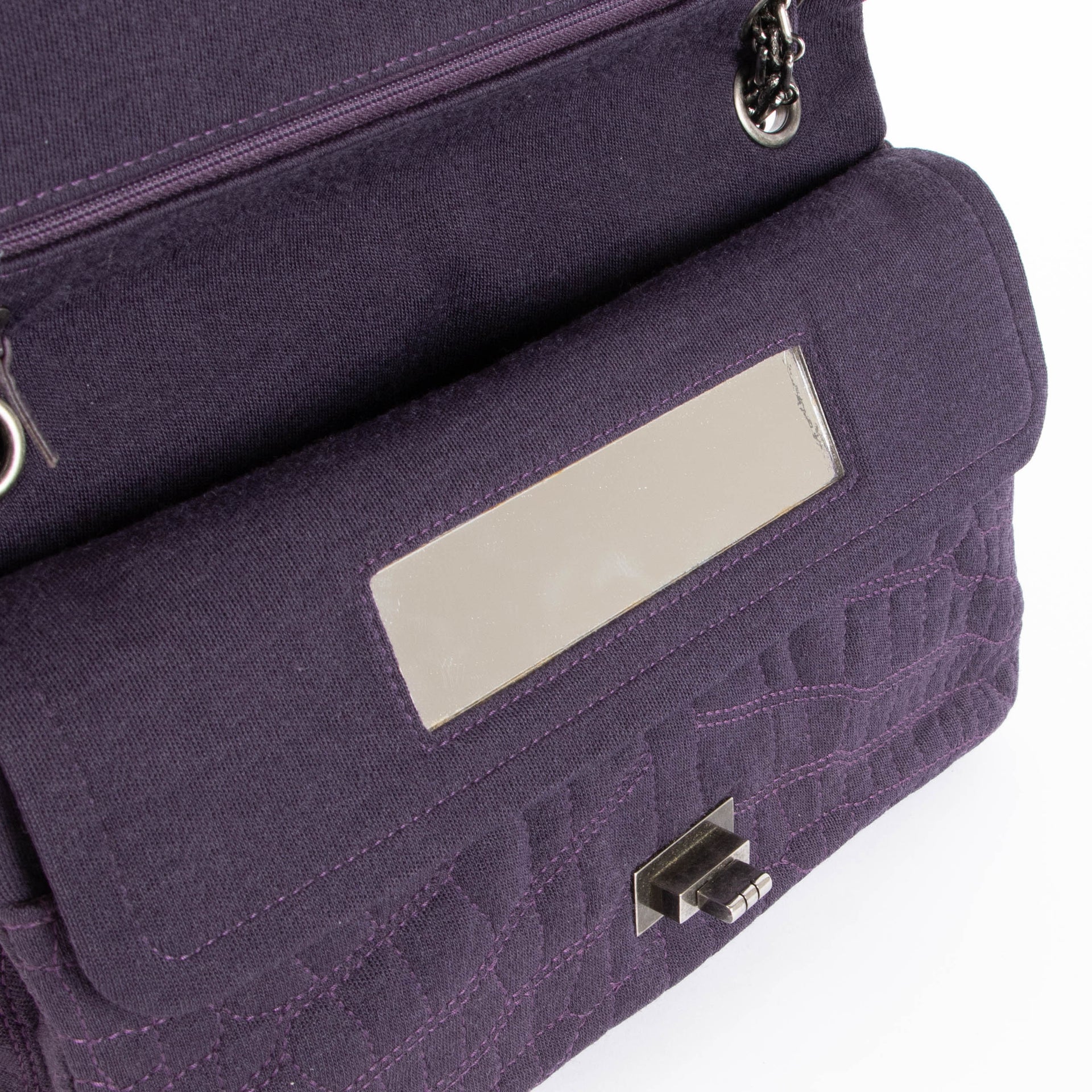 Chanel Purple Cotton Reissue 2.55 Large Shoulder bag