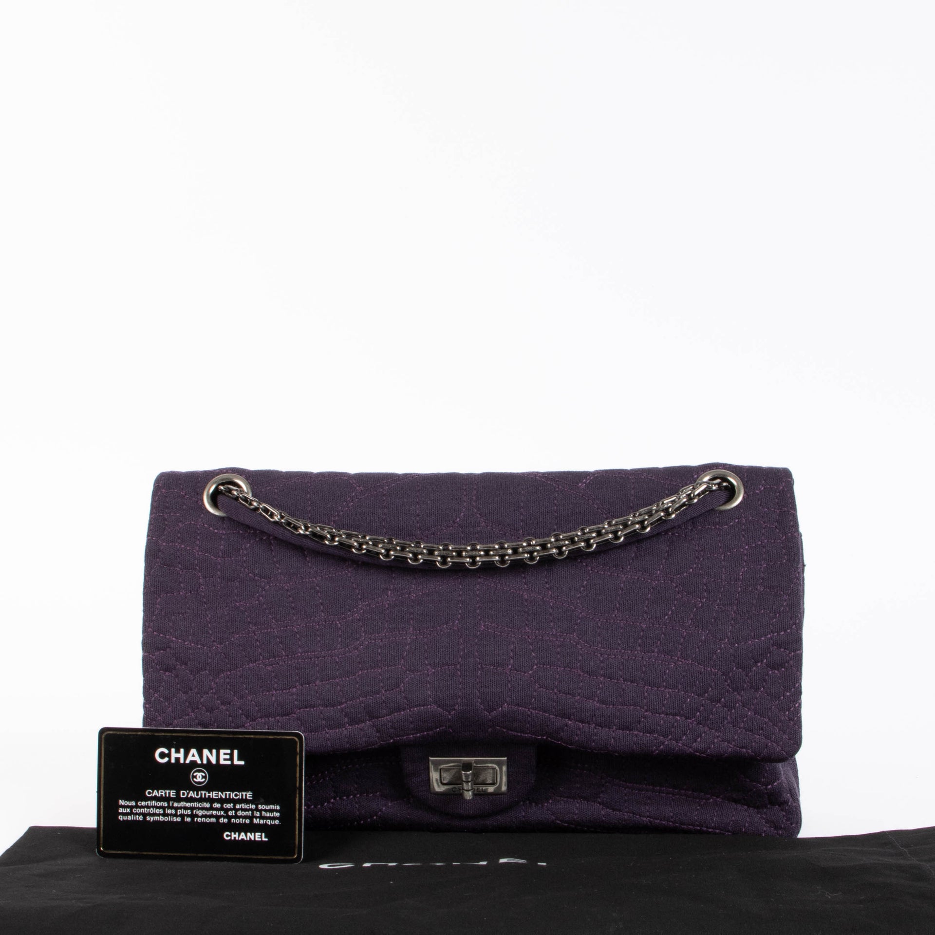 Chanel Purple Cotton Reissue 2.55 Large Shoulder bag
