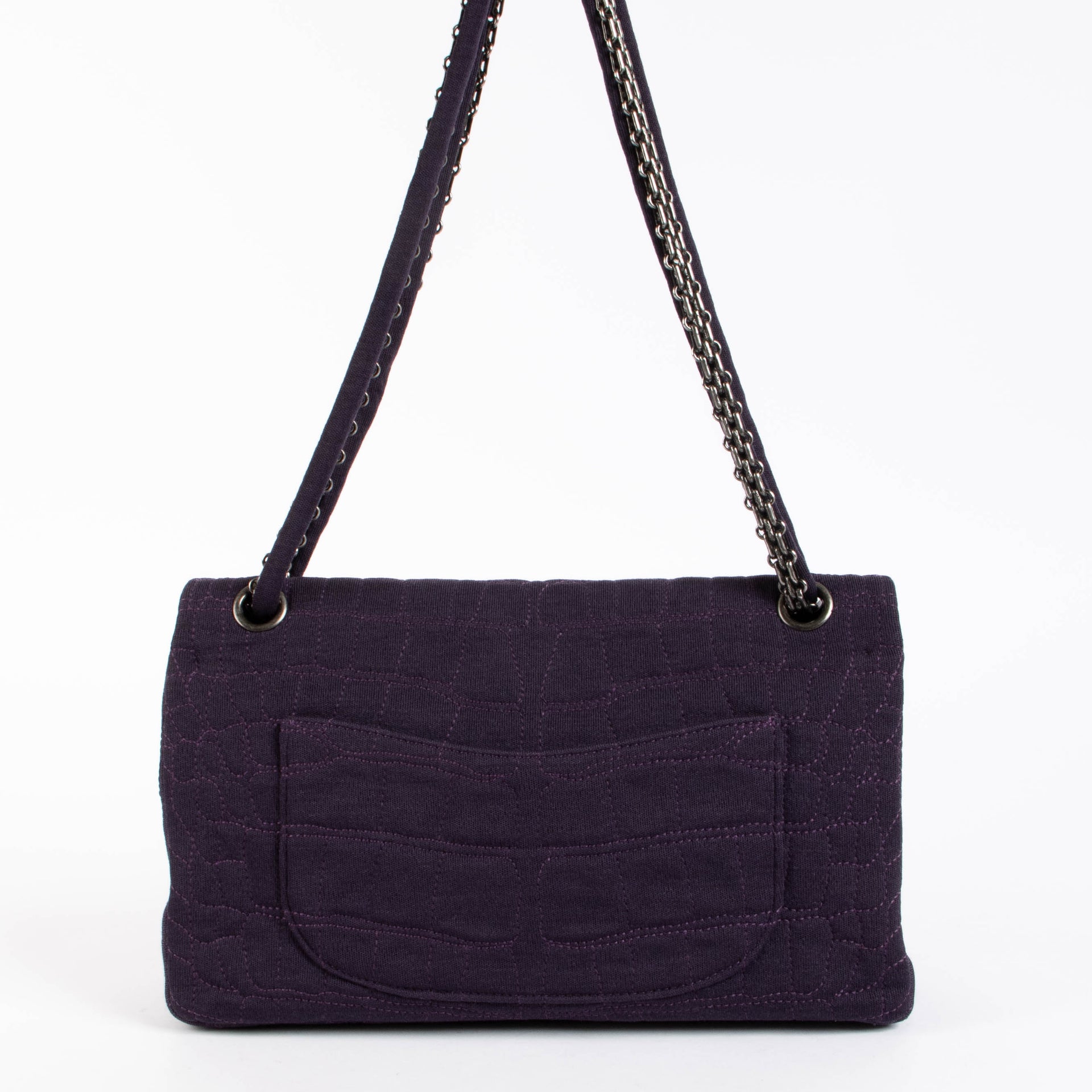 Chanel Purple Cotton Reissue 2.55 Large Shoulder bag