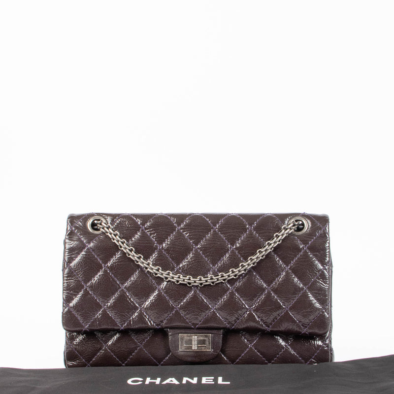 Chanel Navy Blue Patent Leather Large 2.55 Bag