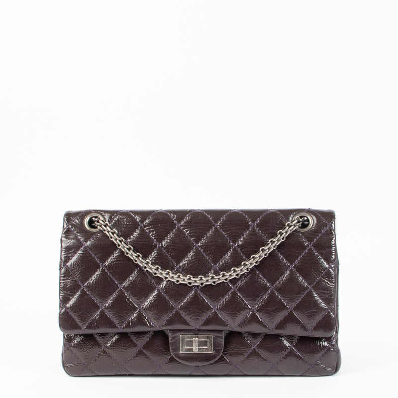 Chanel Navy Blue Patent Leather Large 2.55 Bag
