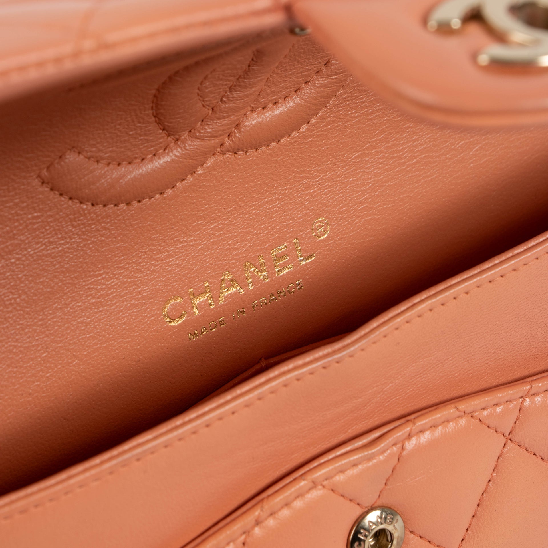 Chanel Peach Lambskin Medium Classic 11.12 Bag