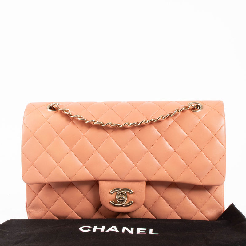 Chanel Peach Lambskin Medium Classic 11.12 Bag
