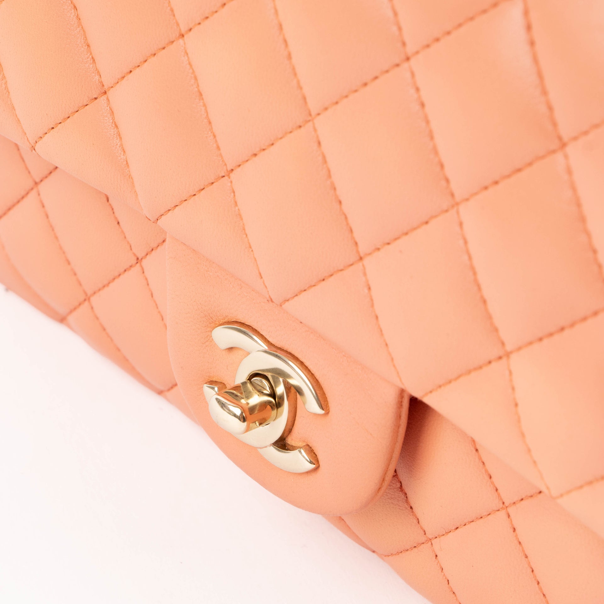 Chanel Peach Lambskin Medium Classic 11.12 Bag