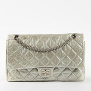 Shop this authentic Chanel Silver Aged Calfskin Large 2.55 Reissue Bag pre-loved on Labellov.com