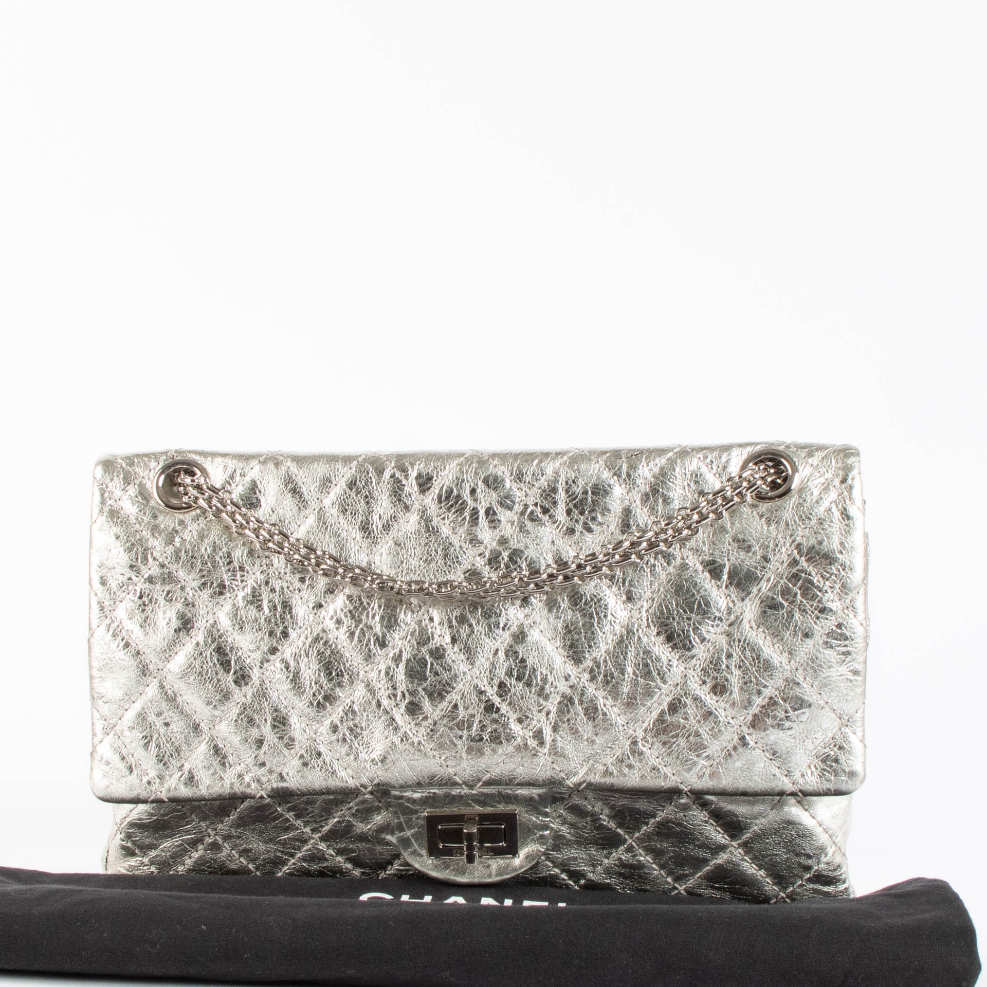Chanel Silver Reissue 2.55 Large Shoulder Bag