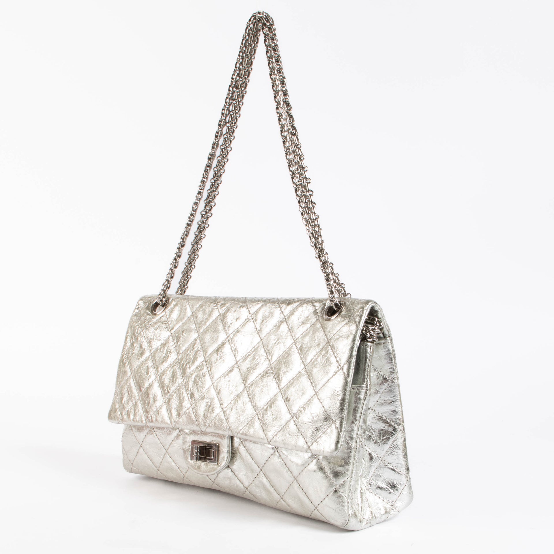 Chanel Silver Reissue 2.55 Large Shoulder Bag