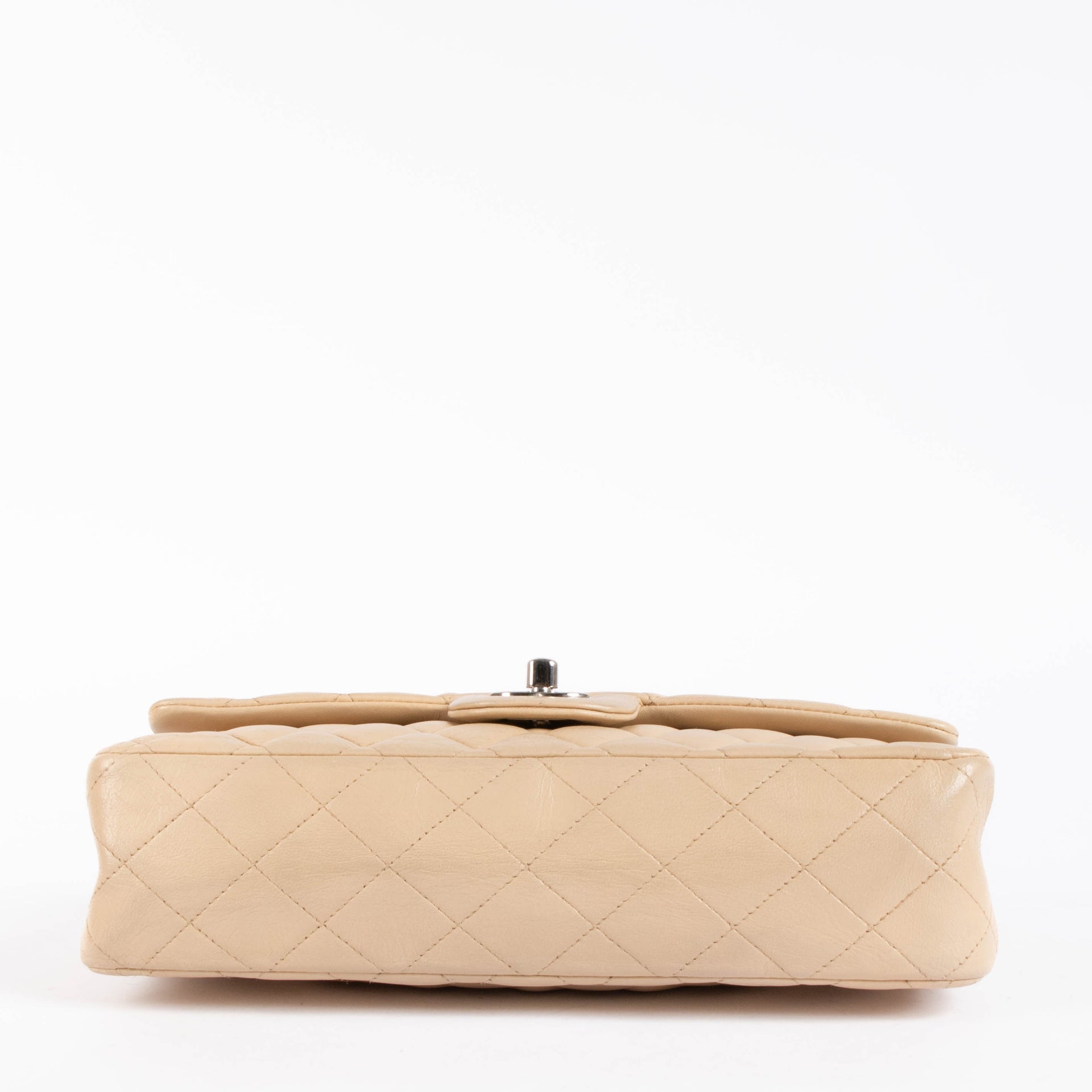 Chanel Beige Lambskin Medium Classic flap 11.12 bag