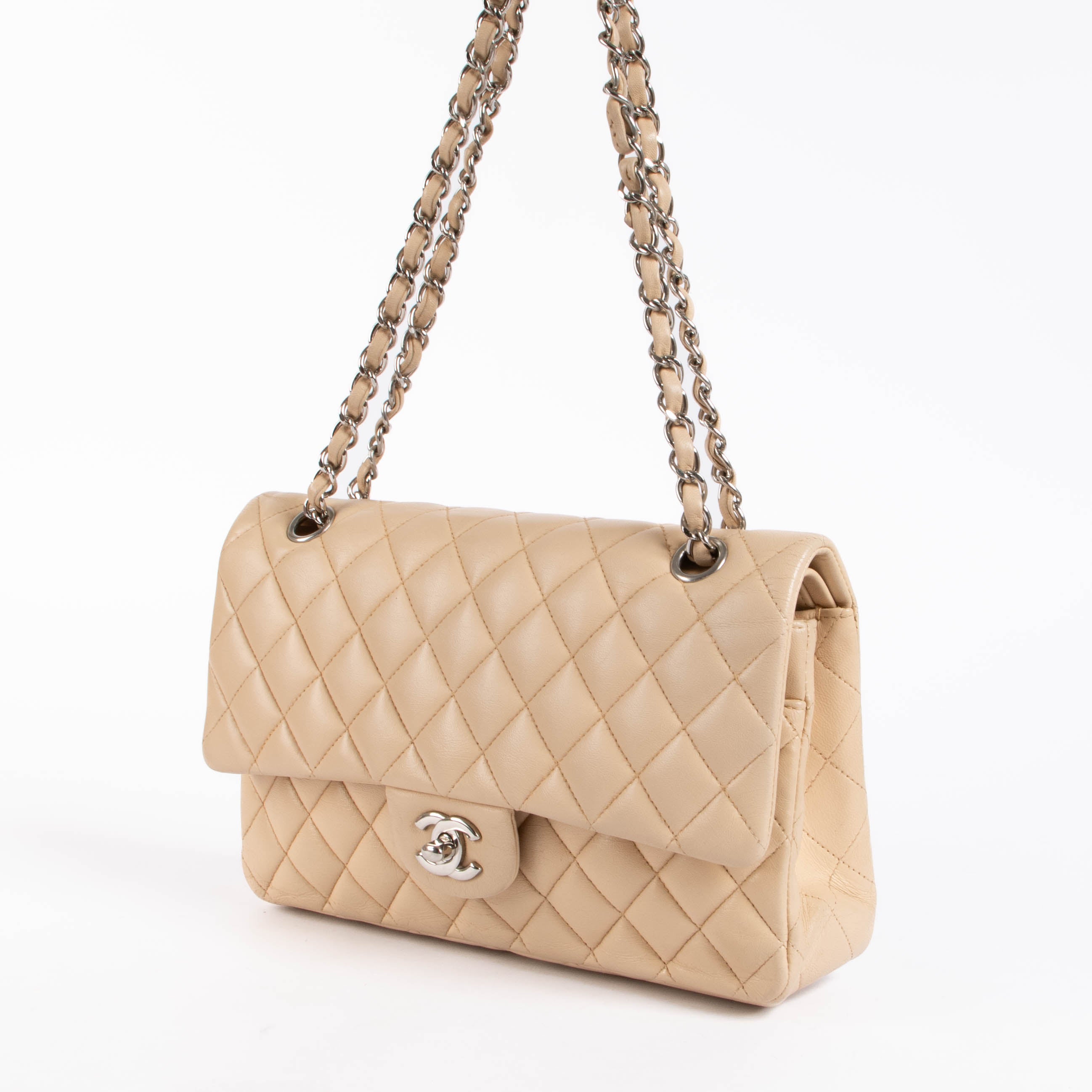 CHANEL BEIGE シャネル Chanel Beige Lambskin Medium Classic 11.12 Handbag – Labellov