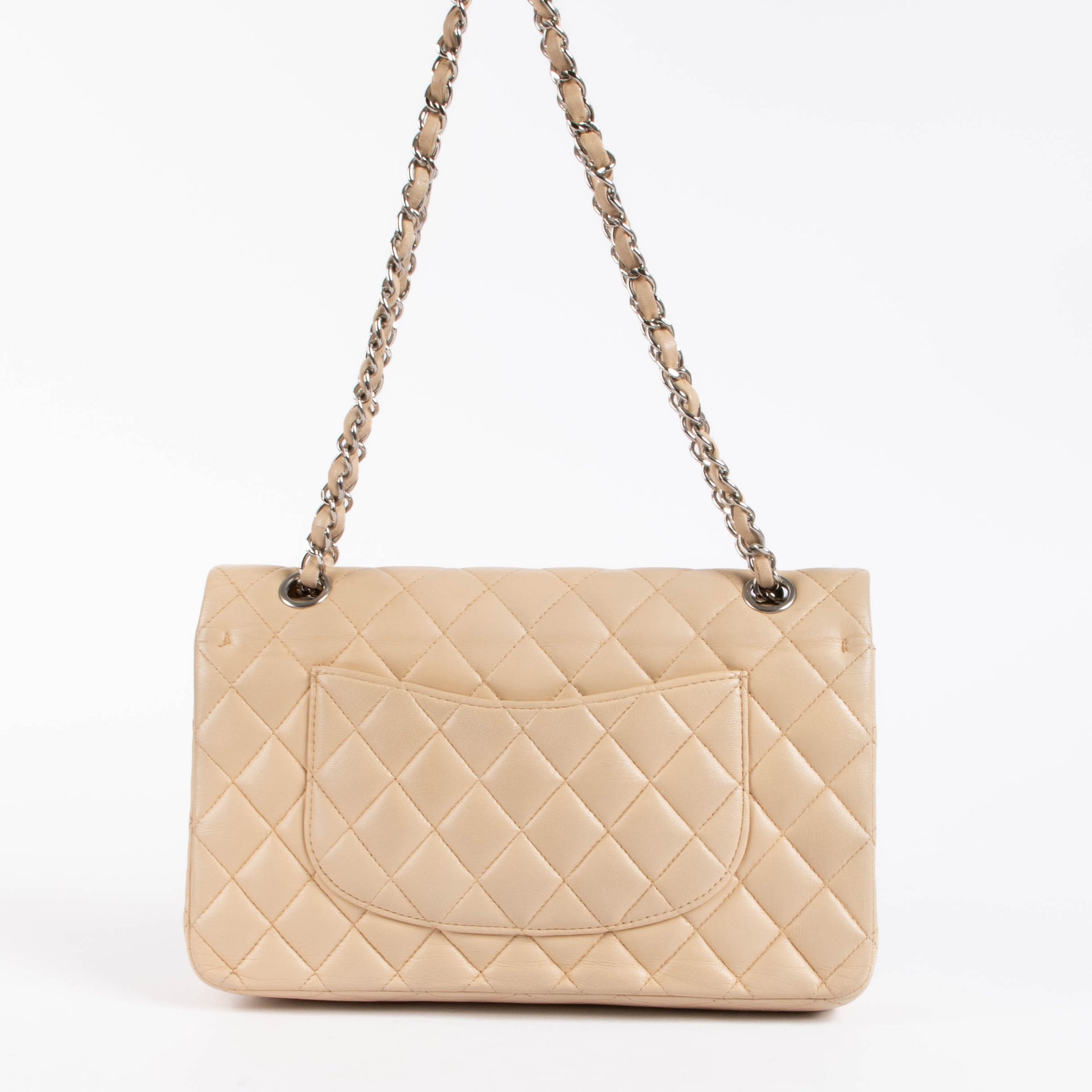 Chanel Beige Lambskin Medium Classic flap 11.12 bag