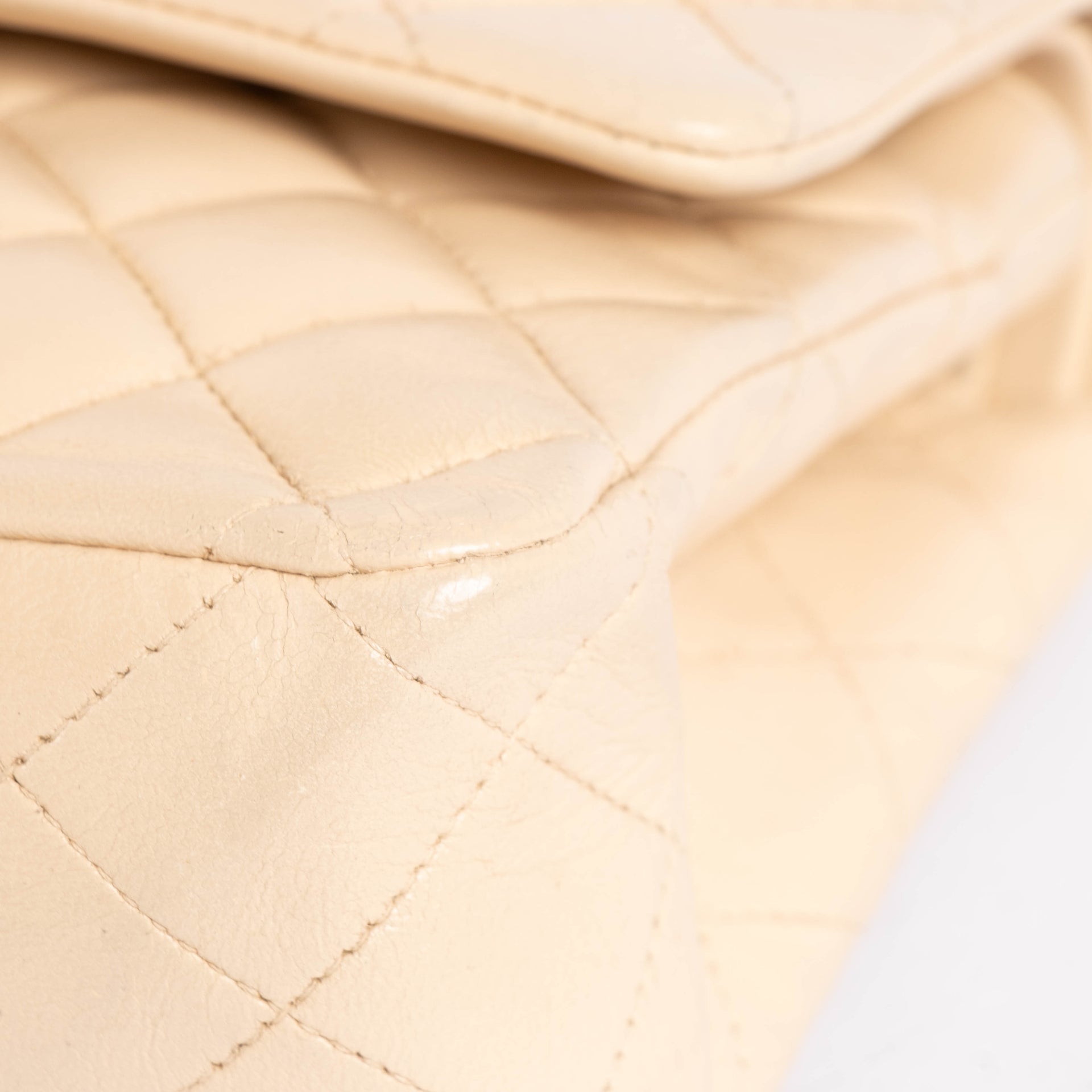 Chanel Beige Lambskin Medium Classic flap 11.12 bag