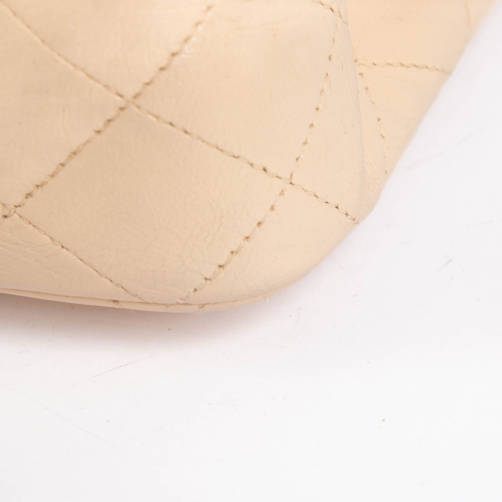 Chanel Beige Lambskin Medium Classic flap 11.12 bag