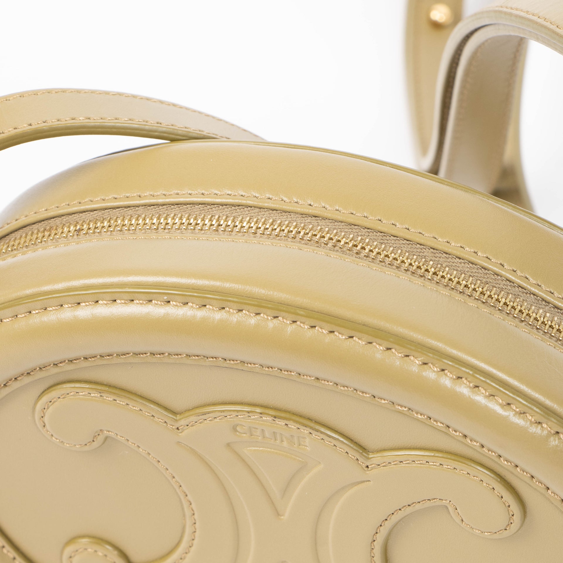 Celine Green Triomphe Oval Crossbody Bag
