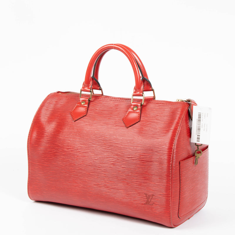 Louis Vuitton Red Epi Leather Speedy 30 Bag