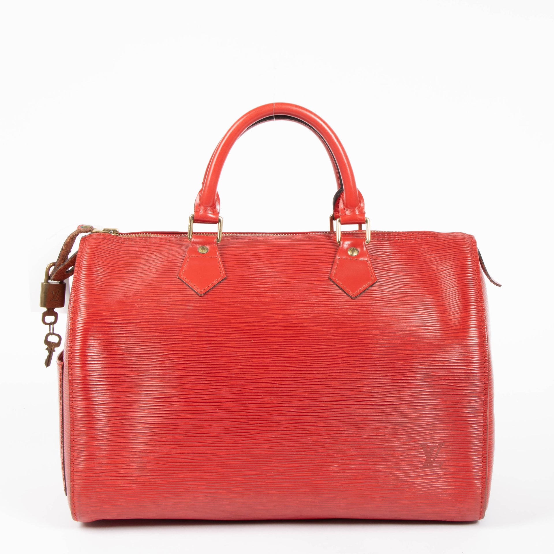 Louis Vuitton Red Epi Leather Speedy 30 Bag