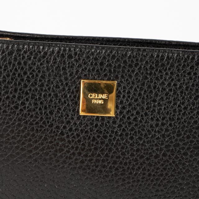 Celine Vintage Black Leather Pouch
