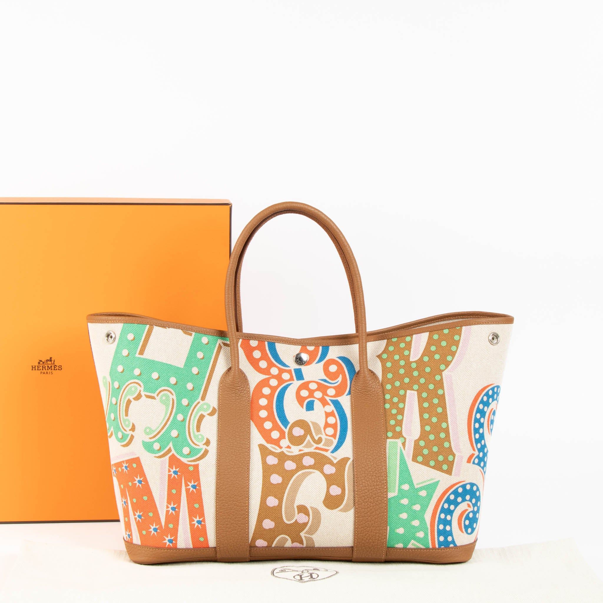 Hermès Garden Party 36 Electrique Toile H Plume/Negonda PHW – Labellov