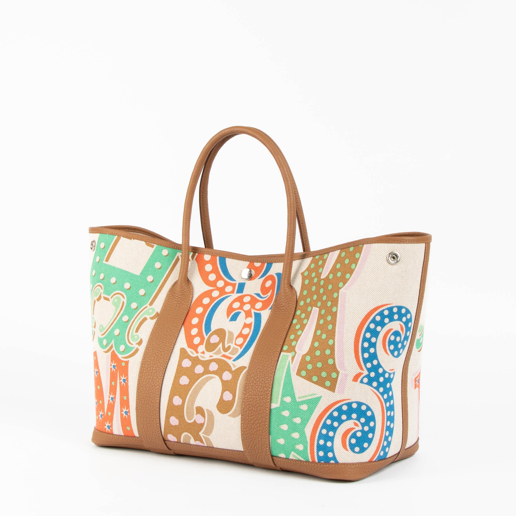 Hermès Garden Party 36 Electrique Toile H Plume/Negonda PHW – Labellov