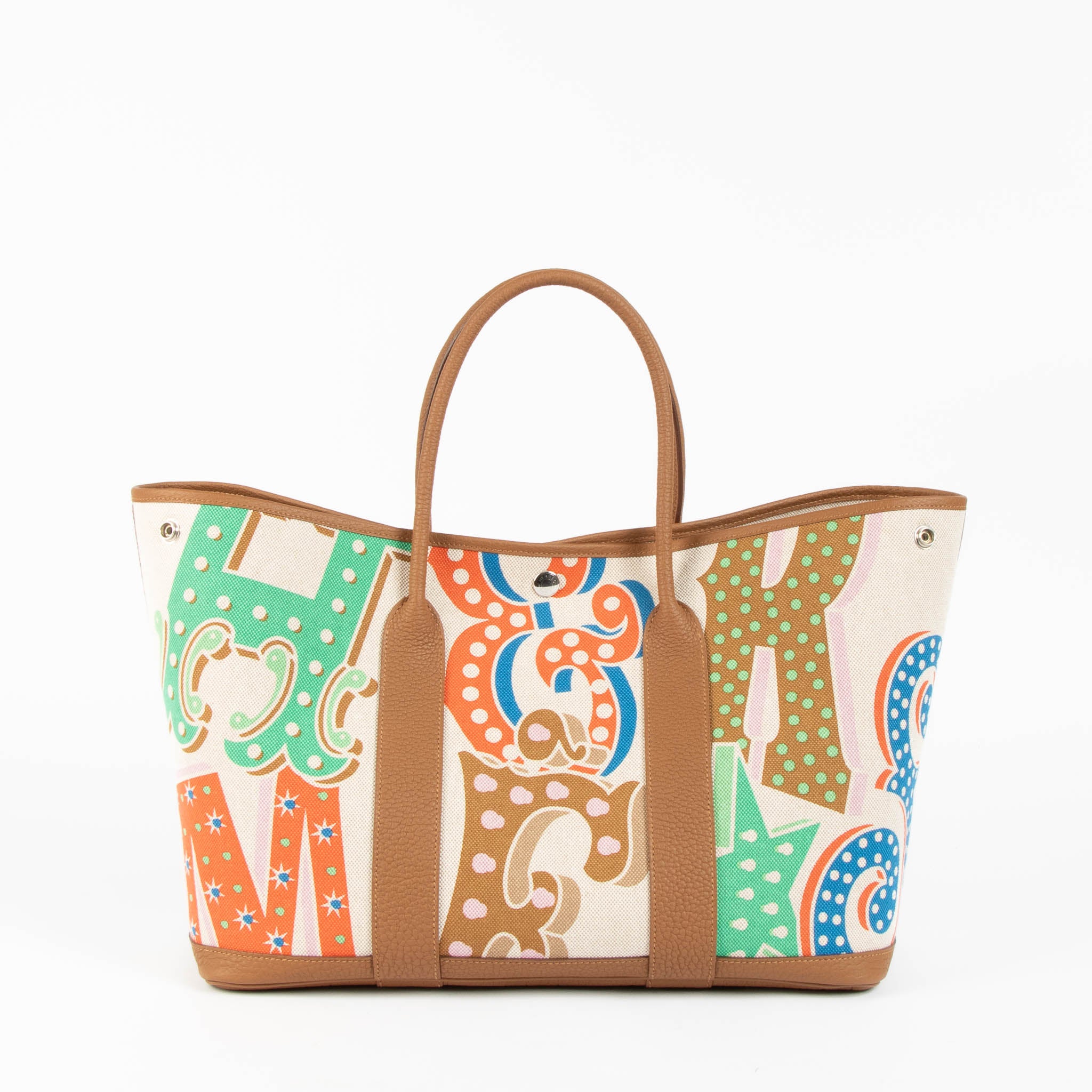 HERMES Garden Party トートバッグ　ノベルティ品 Hermès Garden Party 36 Electrique Toile H Plume/Negonda PHW – Labellov
