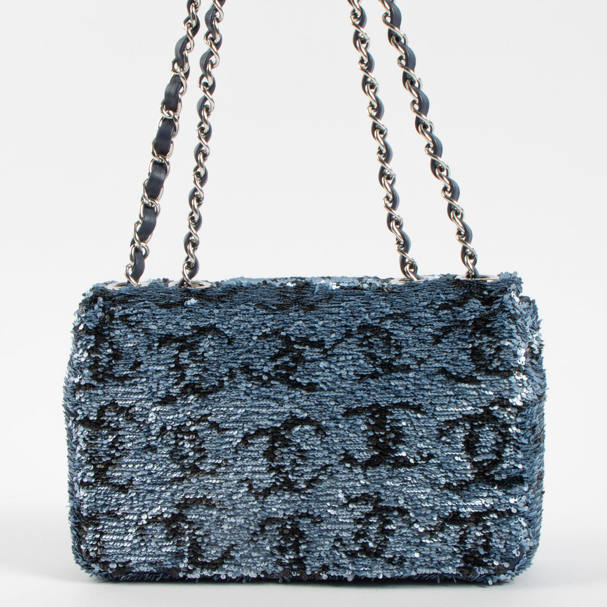 Chanel Blue CC Sequins Mini Classic Bag