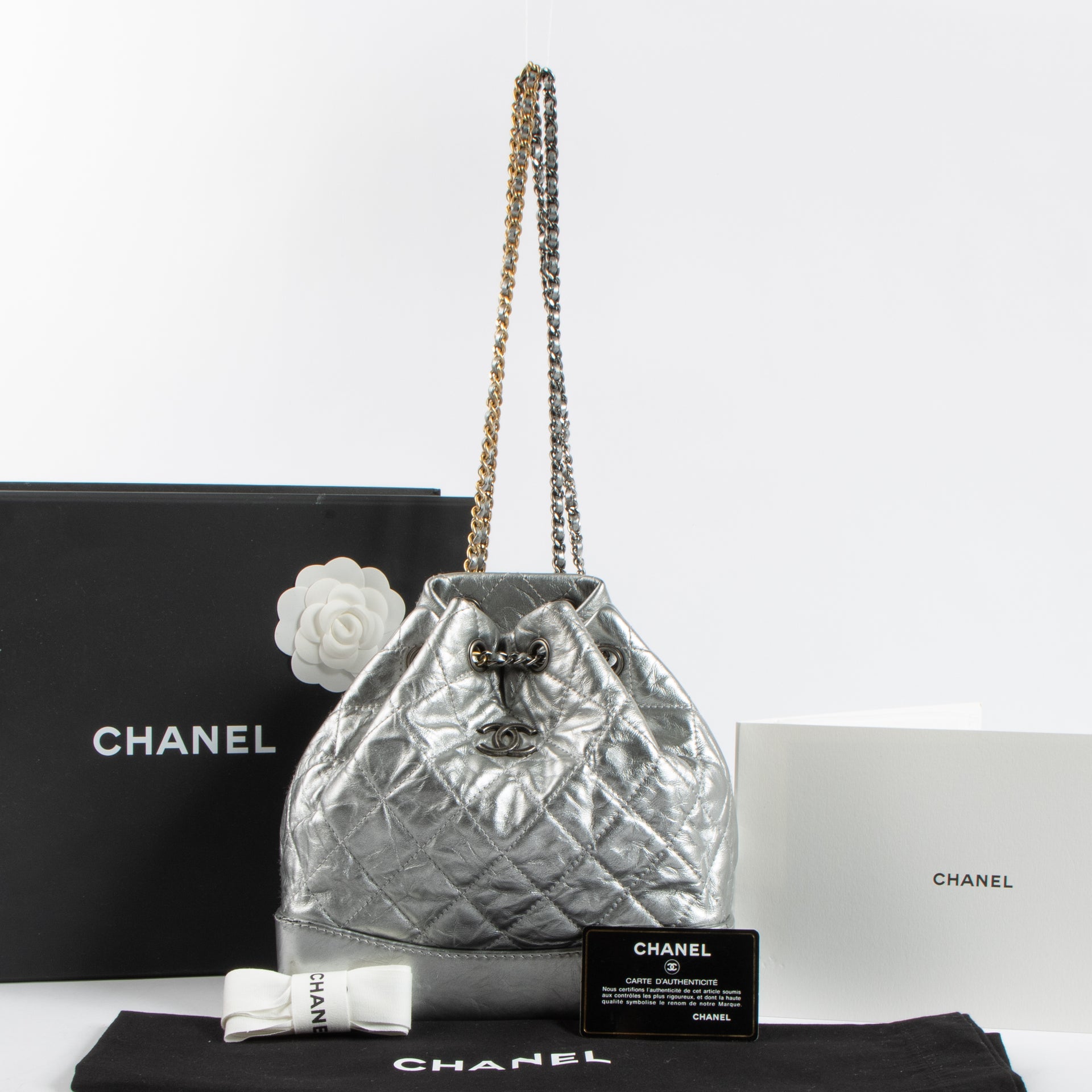 Chanel Silver Gabrielle Backpack