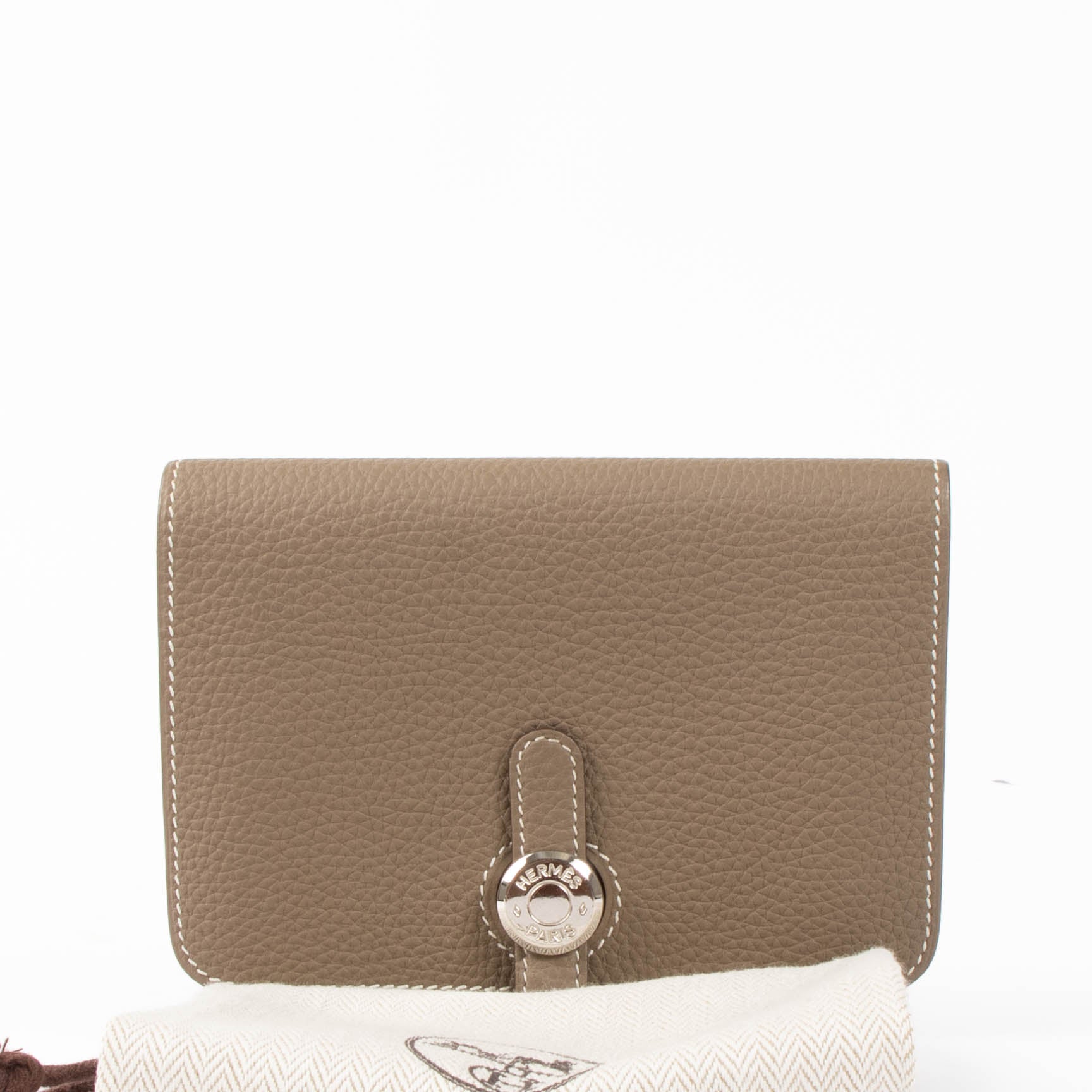Hermès Etoupe Dogon Compact Wallet