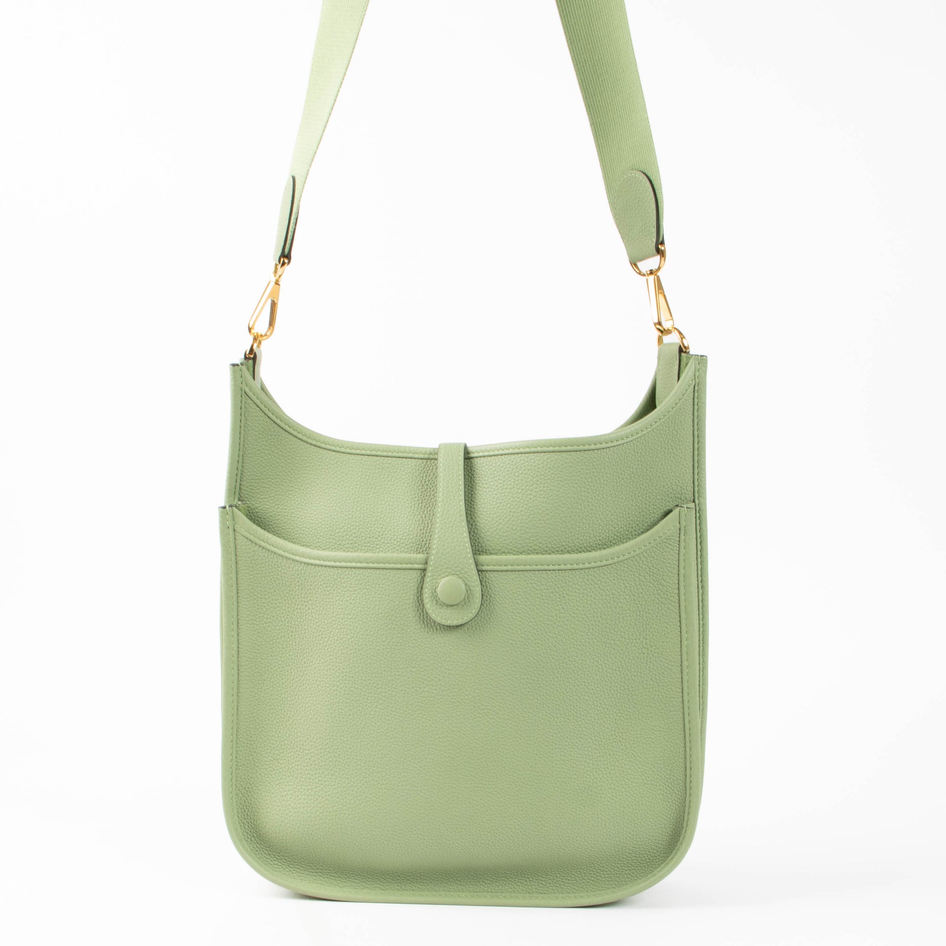 Hermès Vert Criquet Clemence Evelyne 29 GHW Bag