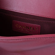 Shop this authentic luxury Chanel Framboise Calfskin Chevron Chanel Boy Small Bag Pre-Loved on Labellov.com
