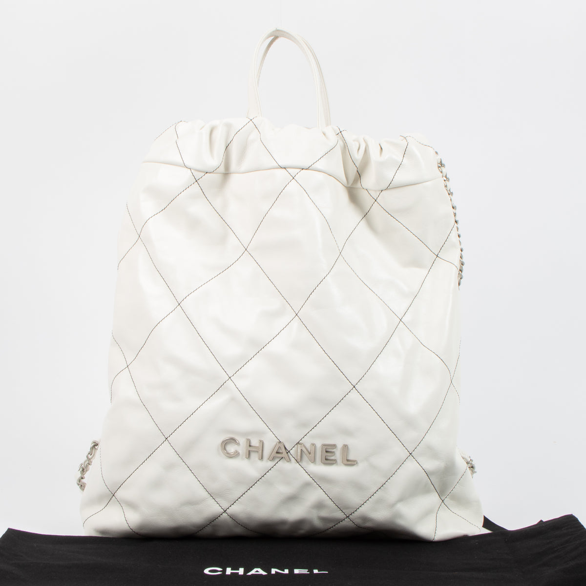 Shop the authentic Chanel White Chanel 22 Backpack second hand on Labellov.com!