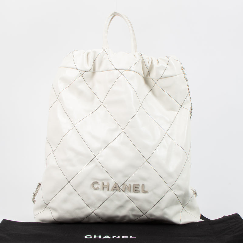 Shop the authentic Chanel White Chanel 22 Backpack second hand on Labellov.com!