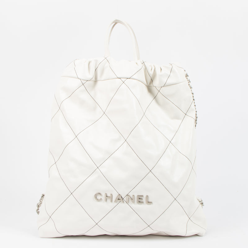 Shop the authentic Chanel White Chanel 22 Backpack second hand on Labellov.com!