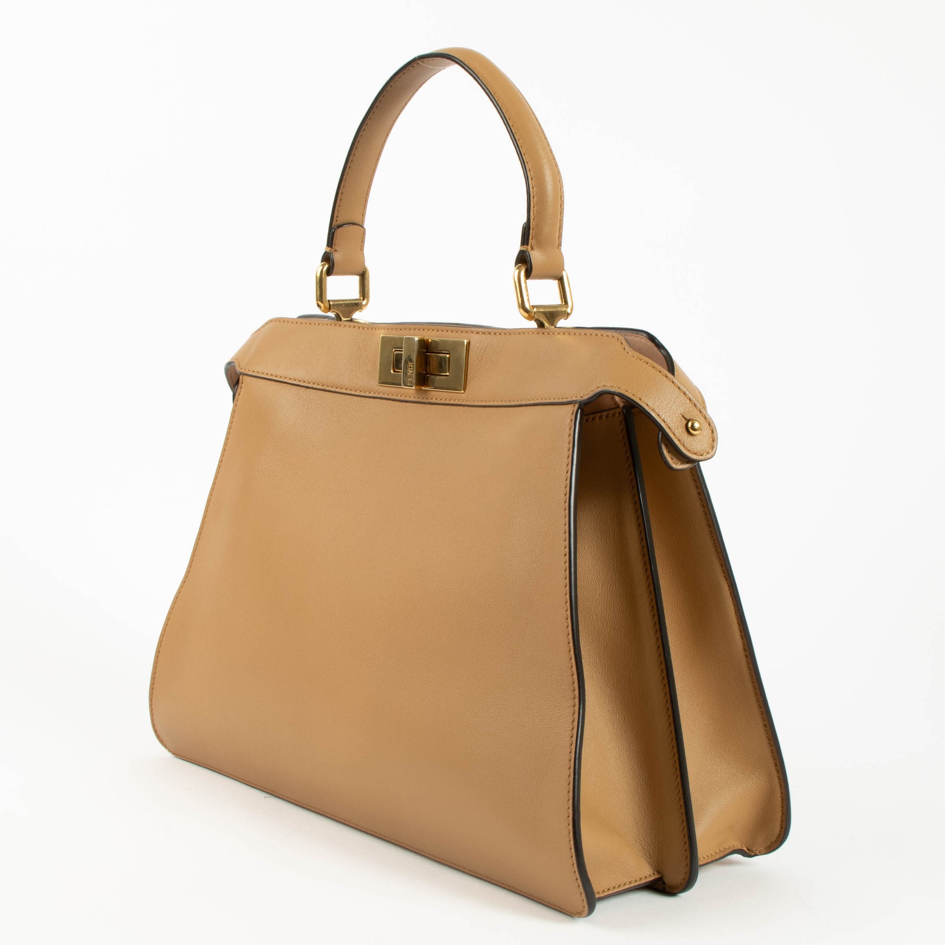 Fendi Beige Leather Medium Peekaboo IseeU Bag