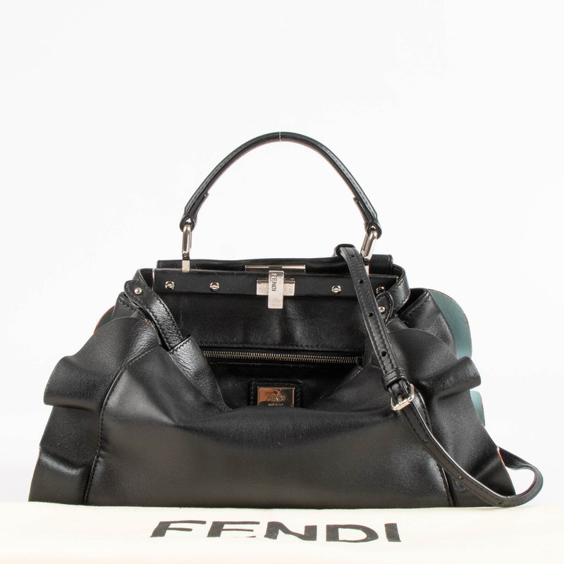 Fendi Black Ruched Mini Peekaboo Bag