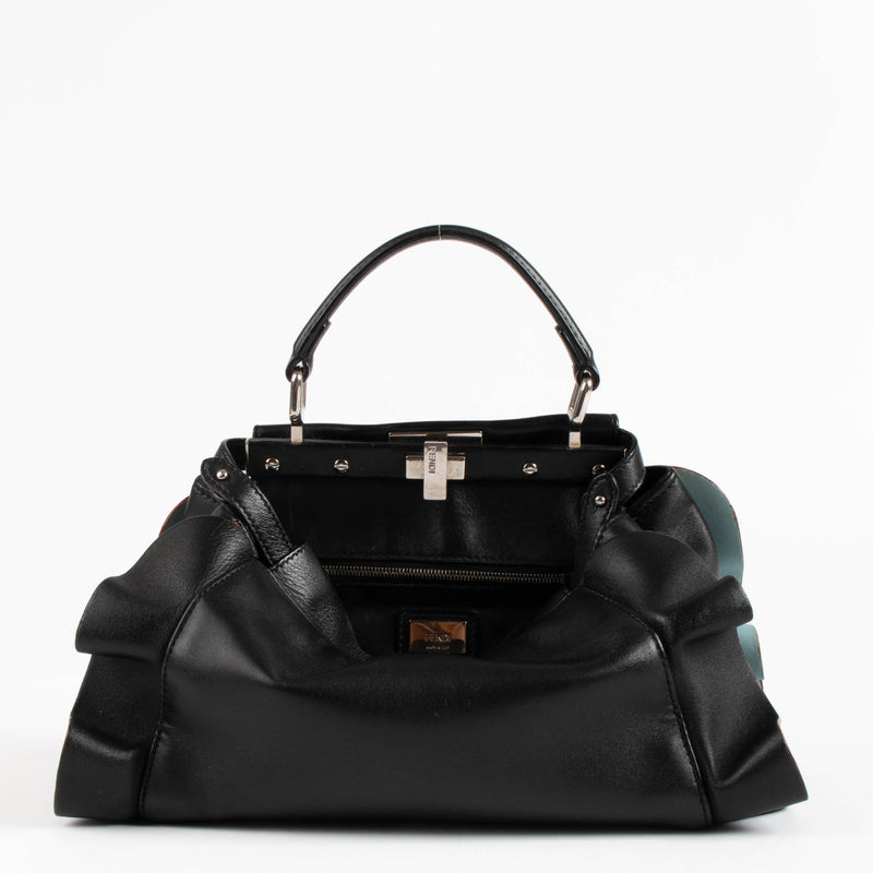 Fendi Black Ruched Mini Peekaboo Bag
