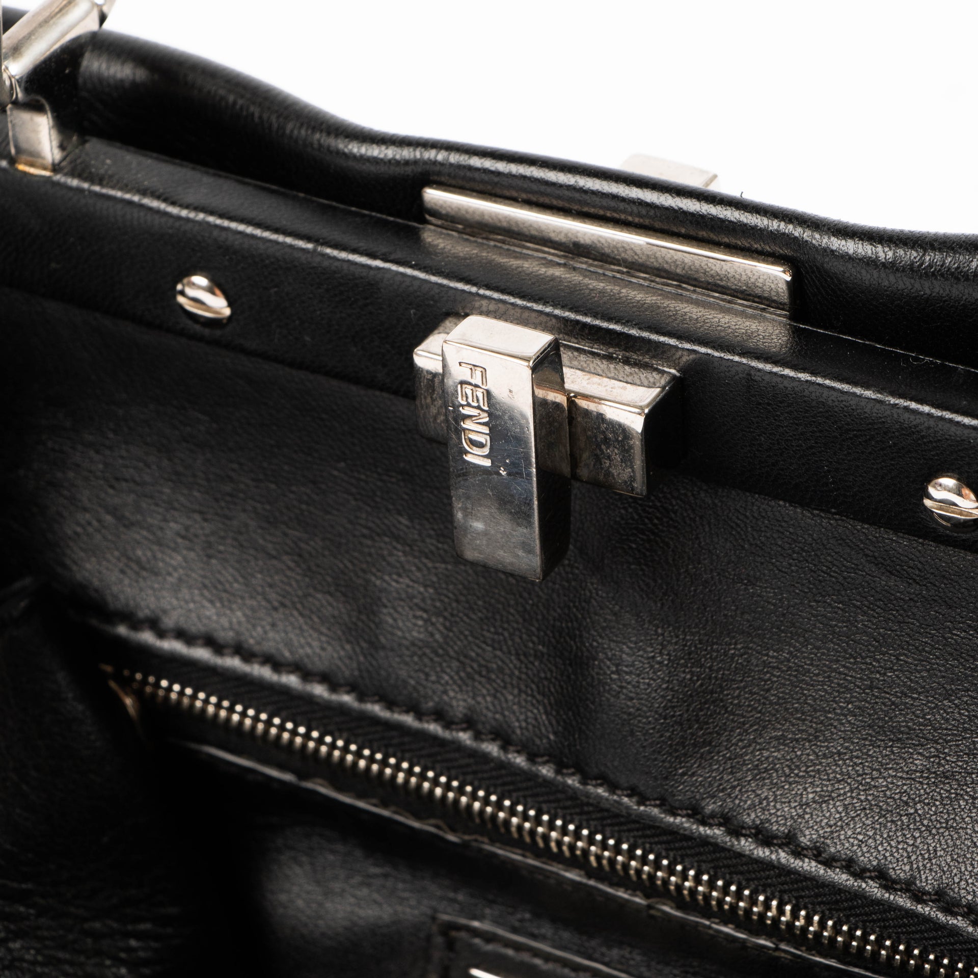 Fendi Black Ruched Mini Peekaboo Bag