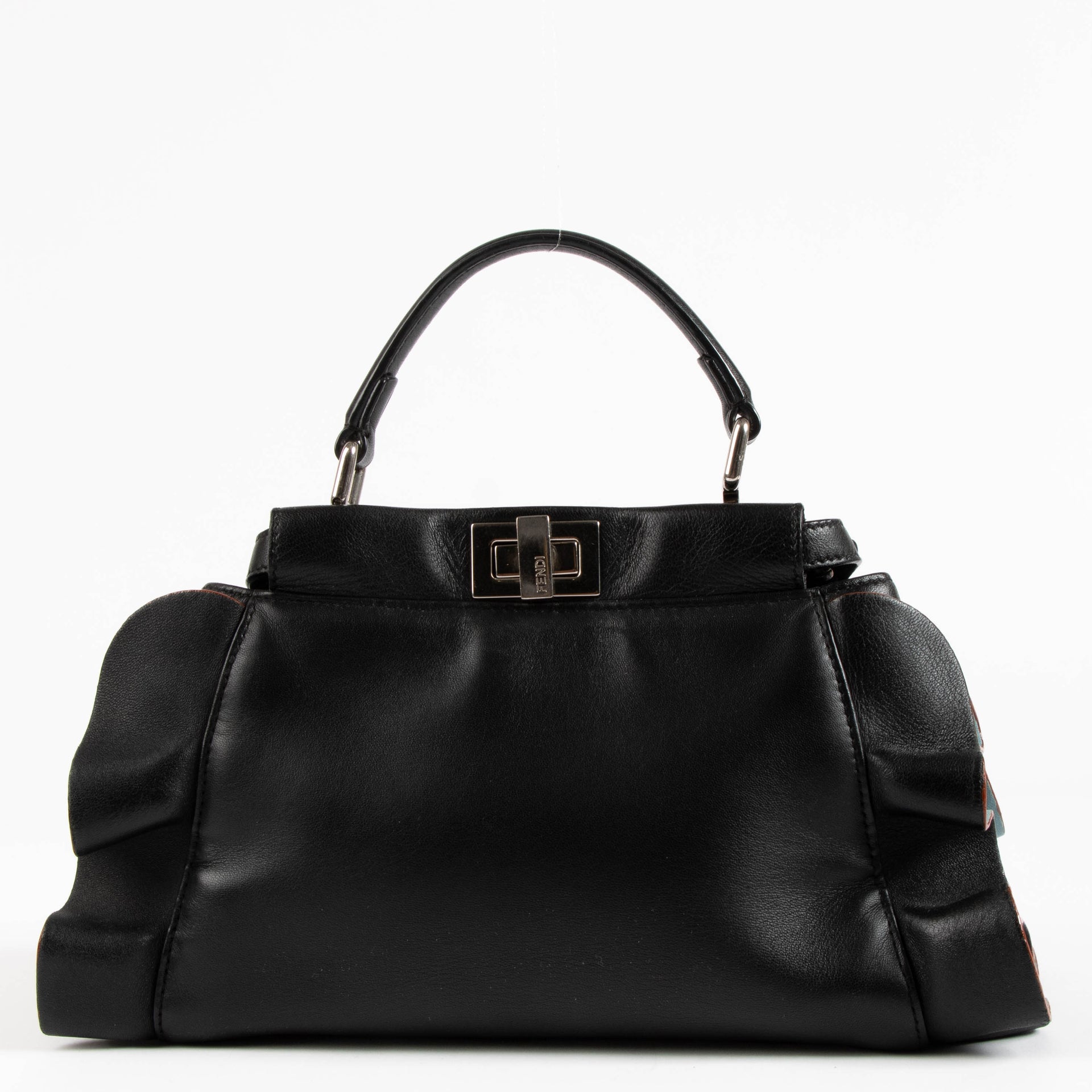 Fendi Black Ruched Mini Peekaboo Bag
