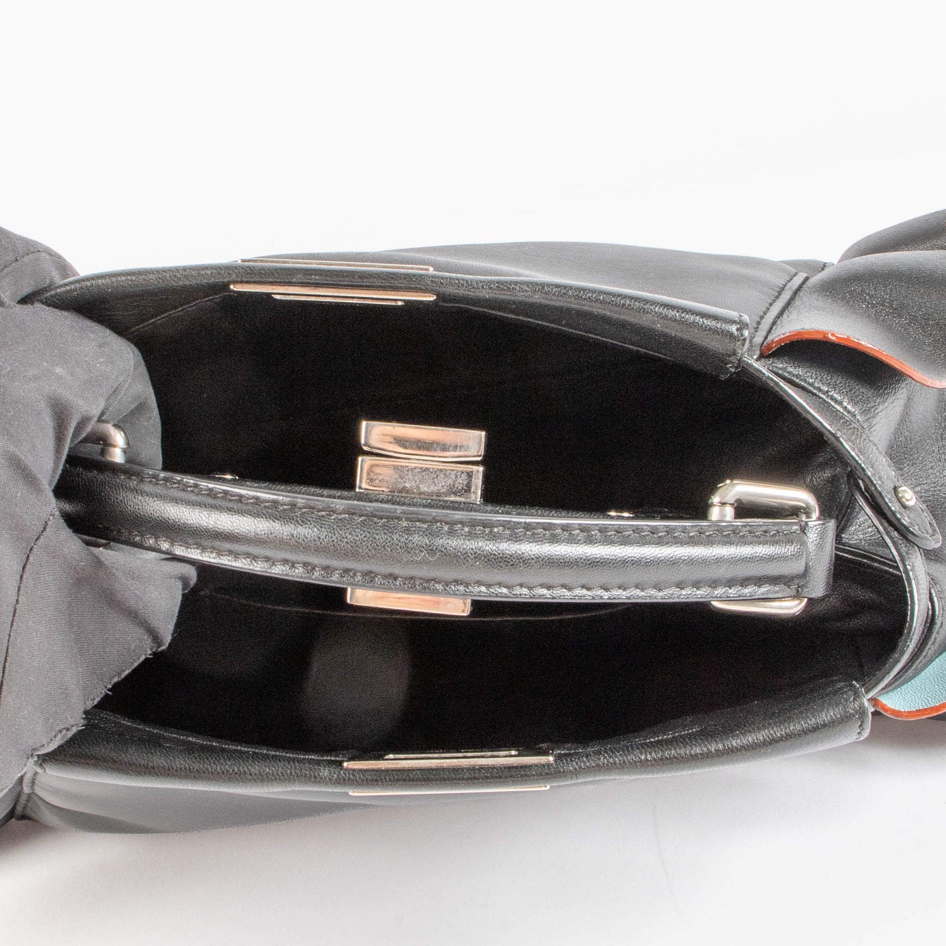 Fendi Black Ruched Mini Peekaboo Bag