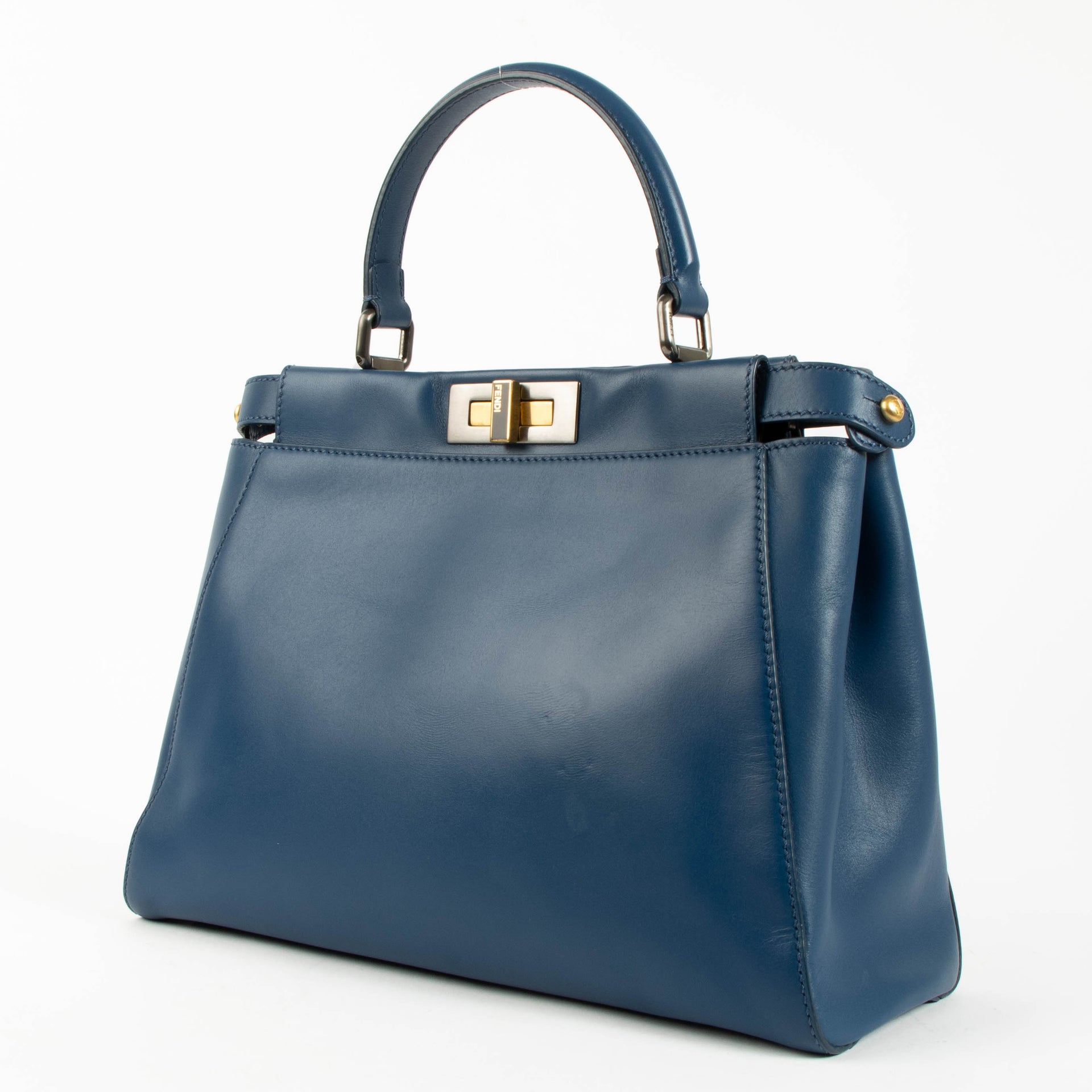 Fendi Blue Leather Medium Peekaboo Bag