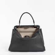 Shop the authentic Fendi Grey Selleria Peekaboo Medium Top Handle second hand on Labellov.com