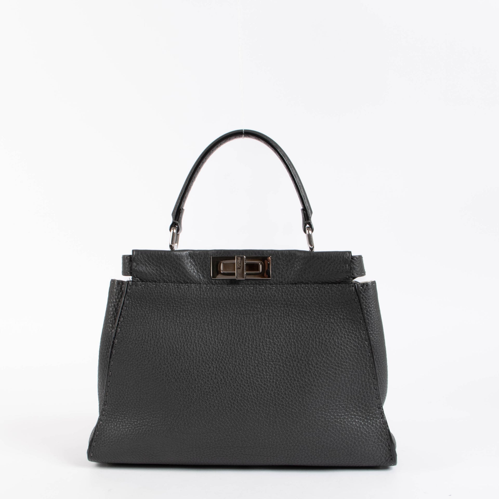 Shop the authentic Fendi Grey Selleria Peekaboo Medium Top Handle second hand on Labellov.com