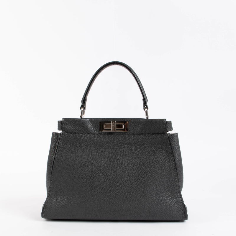 Shop the authentic Fendi Grey Selleria Peekaboo Medium Top Handle second hand on Labellov.com
