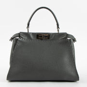 Shop this authentic Fendi Grey Selleria Medium Peekaboo Bag Pre-Loved on Labellov.com