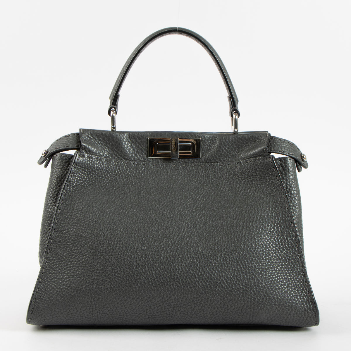 Shop this authentic Fendi Grey Selleria Medium Peekaboo Bag Pre-Loved on Labellov.com