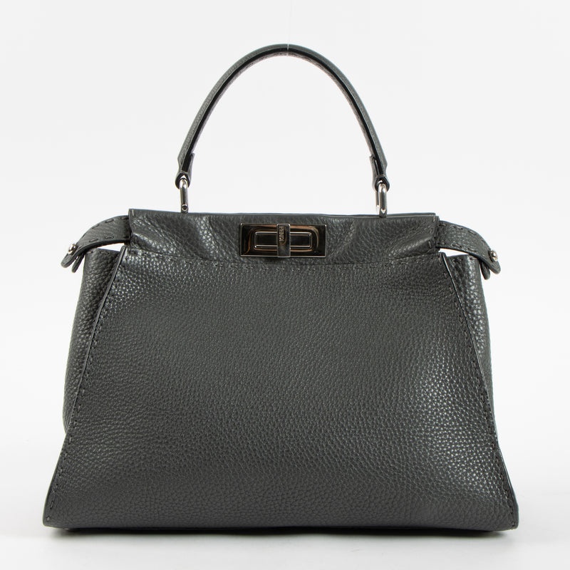 Shop this authentic Fendi Grey Selleria Medium Peekaboo Bag Pre-Loved on Labellov.com