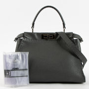 Shop this authentic Fendi Grey Selleria Medium Peekaboo Bag Pre-Loved on Labellov.com