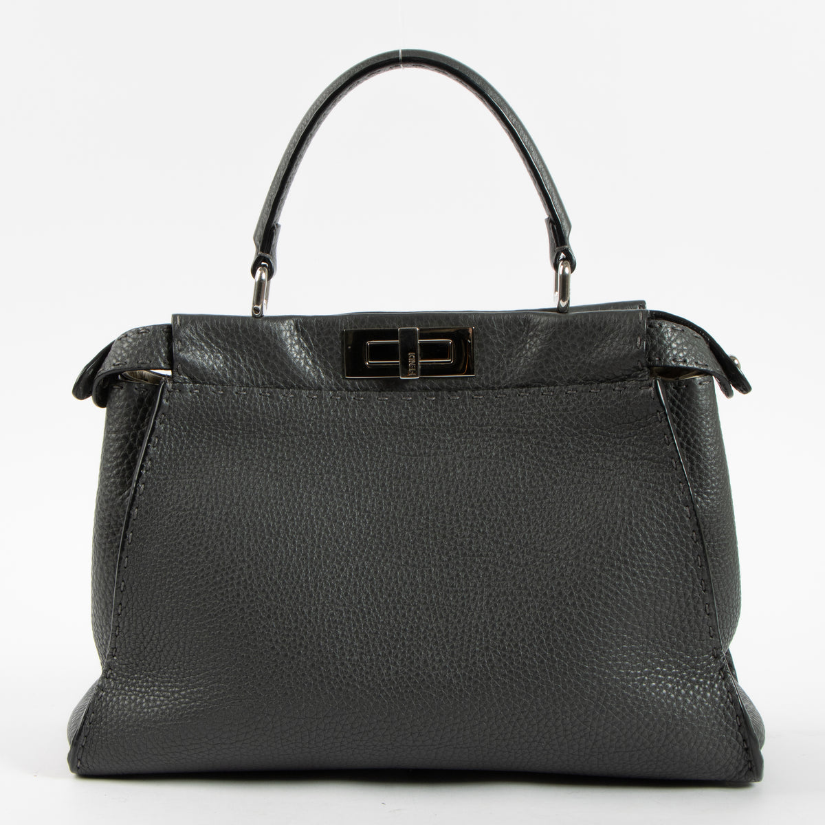 Shop this authentic Fendi Grey Selleria Medium Peekaboo Bag Pre-Loved on Labellov.com